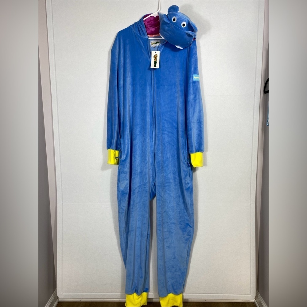 Tipsy Elves Hippo Costume Full Zip Onesie Size Large